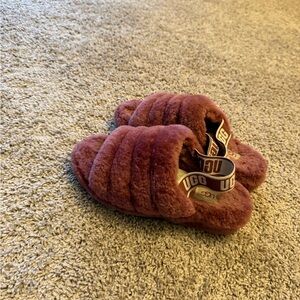 UGG Australia Fluff Yeah Women's Slide Sandal, Size US 7 - Pink